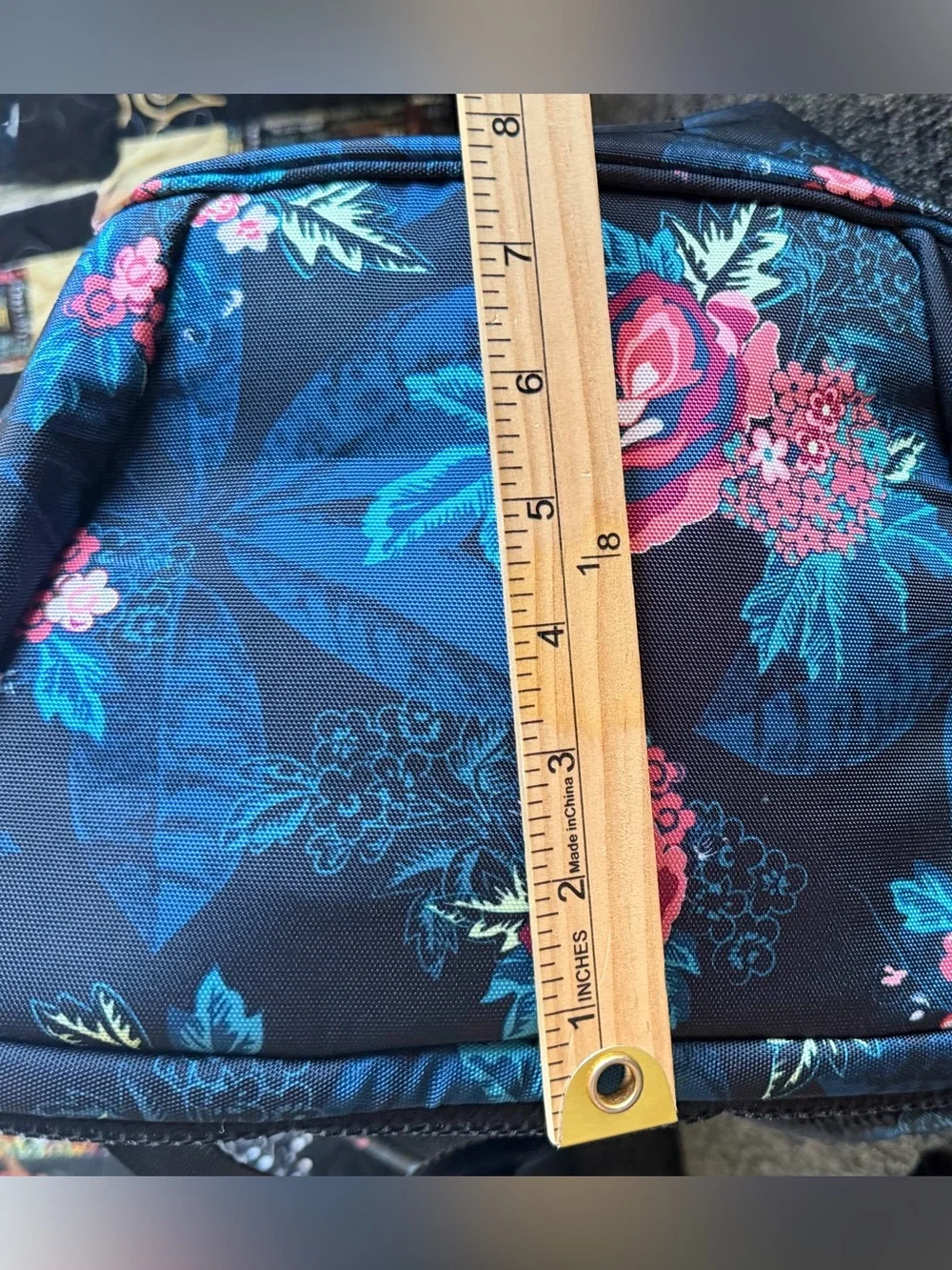 Vera Bradley Rose Foliage Reactive Grand Backpack with Pink & Teal Floral Print